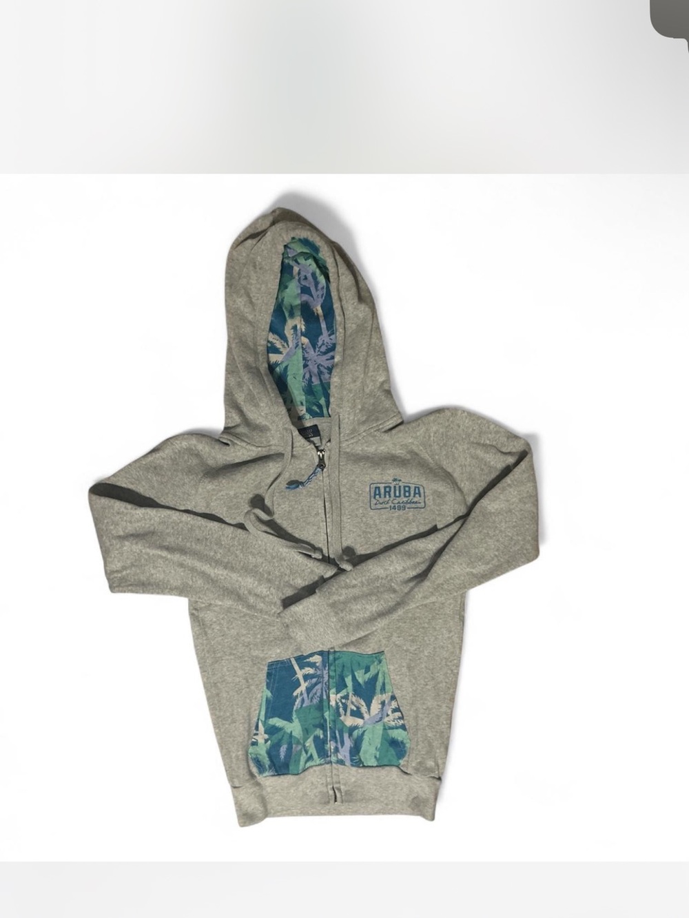 MV Sport Gray Hoodie with Teal & Blue Trim